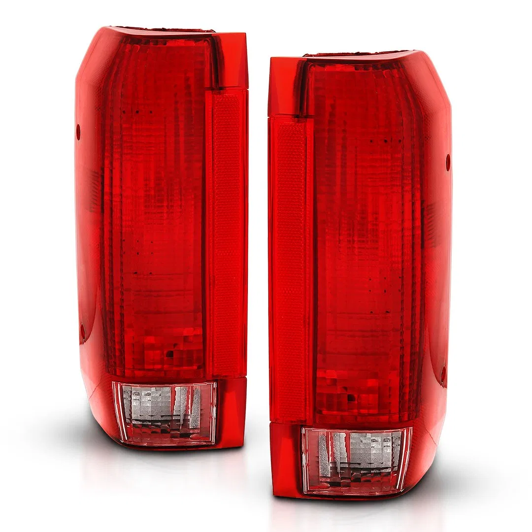 311306 – ANZO Tail Light Assembly, Red/ Clear Lens Black Housing Uses OEM Incandescent Bulb And Socket Set Of 2